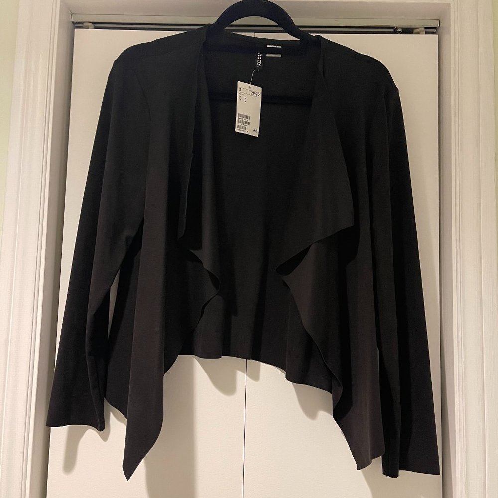 Faux Suede Draped Jacket/Sweater